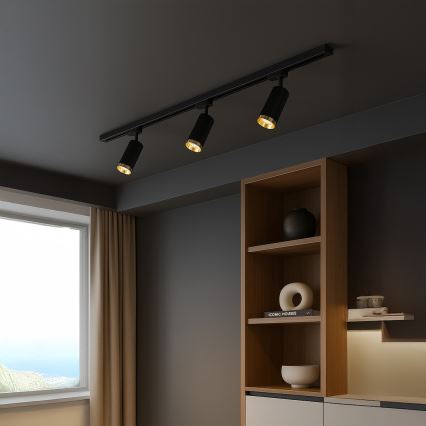 Spot voor railsysteem MICA 3xGU10/10W/230V zwart/goud