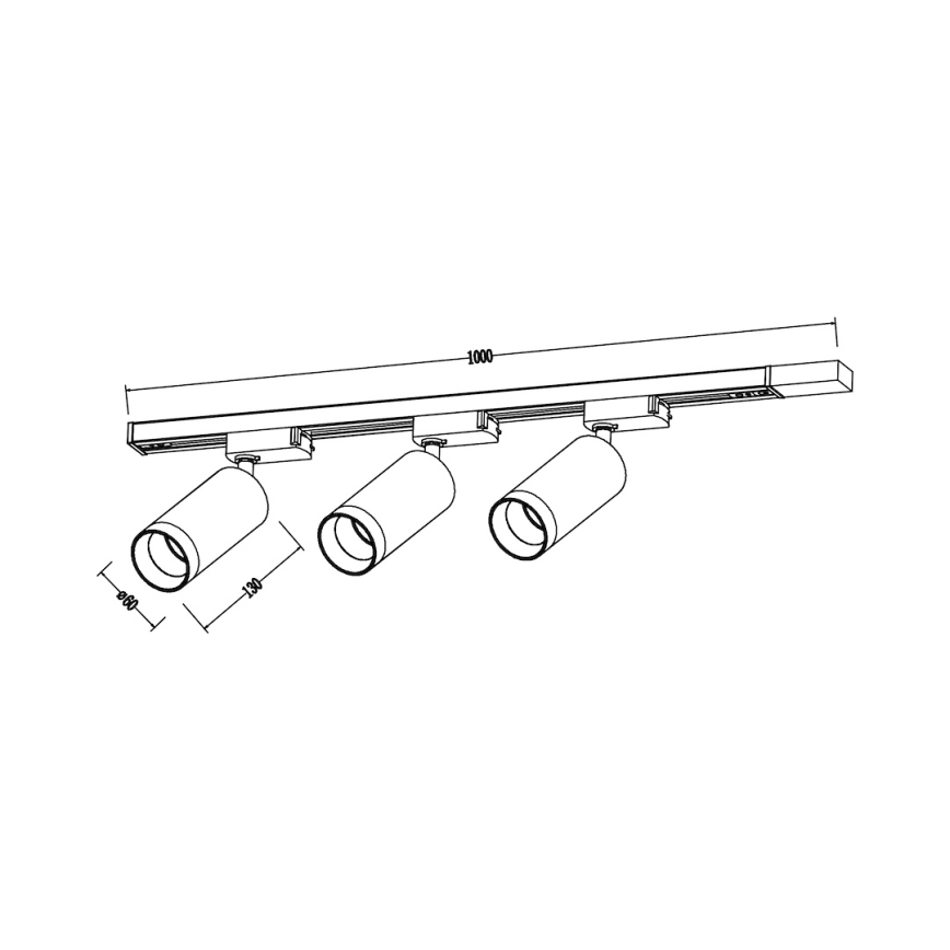 Spot voor railsysteem MICA 3xGU10/10W/230V zwart/goud