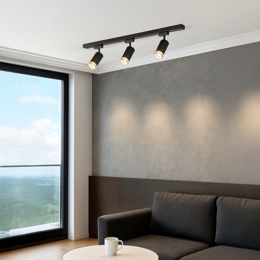 Spot voor railsysteem PIPE 3xGU10/10W/230V zwart