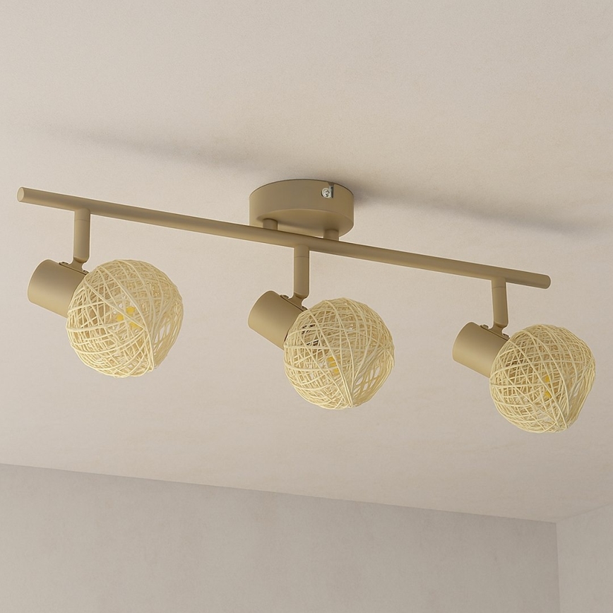 Spotarmatuur DEX 3xE14/10W/230V beige/crème