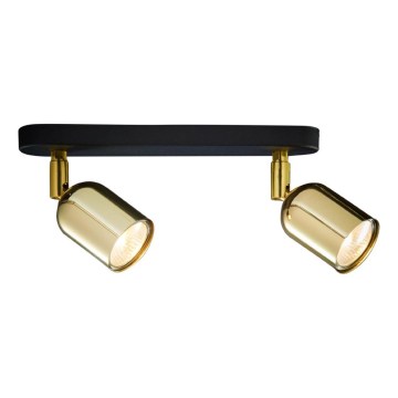 Spotarmatuur TOP 2xGU10/10W/230V zwart/goud