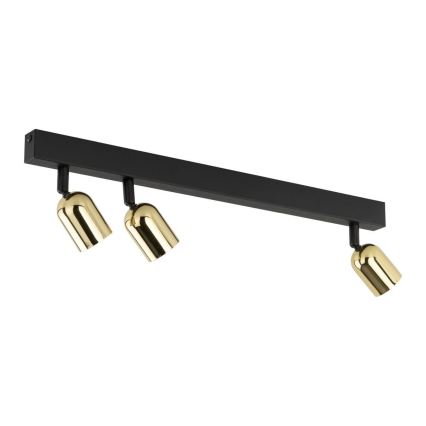 Spotarmatuur TOP 3xGU10/10W/230V zwart/goud