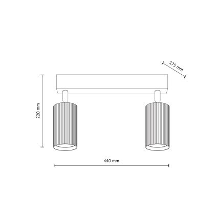 Spotarmatuur TUNE 2xGU10/10W/230V zwart/bruin