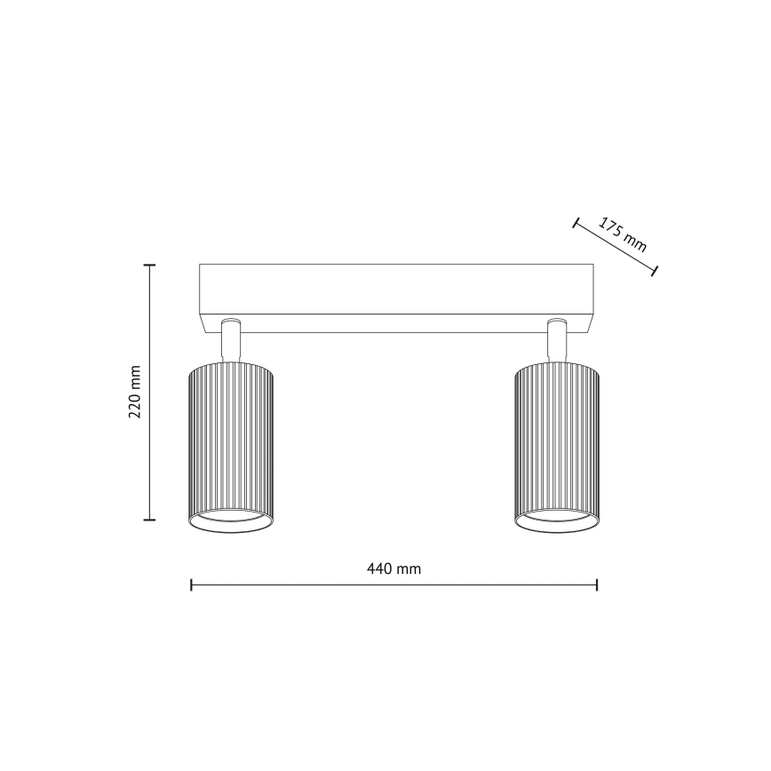 Spotarmatuur TUNE 2xGU10/10W/230V zwart/bruin