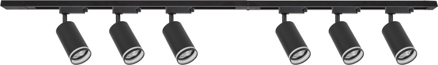 Spotarmatuur voor railsysteem PIPE 6xGU10/10W/230V zwart