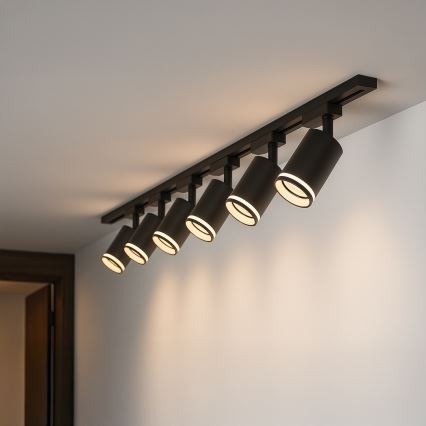 Spotarmatuur voor railsysteem PIPE 6xGU10/10W/230V zwart