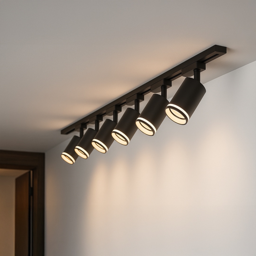 Spotarmatuur voor railsysteem PIPE 6xGU10/10W/230V zwart