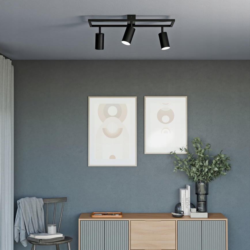 Spotlamp 3x GU10/30W/230V zwart