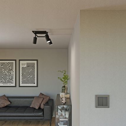 Spotlamp 3x GU10/30W/230V zwart