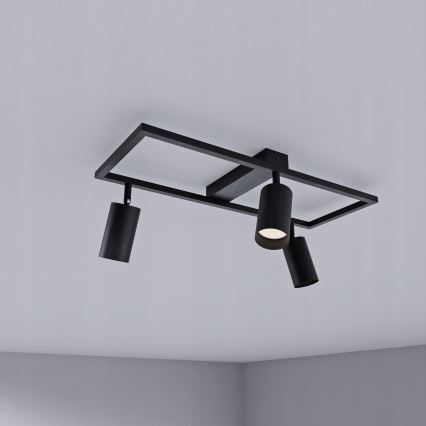 Spotlamp 3x GU10/30W/230V zwart