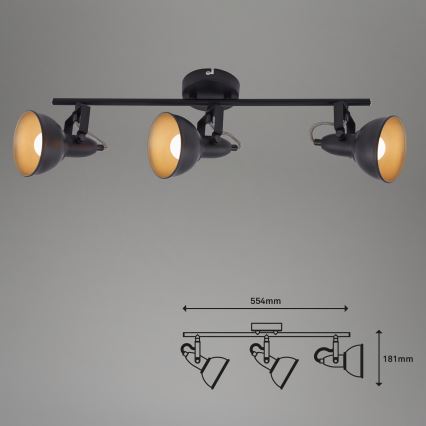 Spotlamp 3xE14/40W/230V zwart