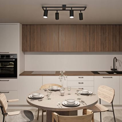 Spotlamp 4xGU10/30W/230V zwart