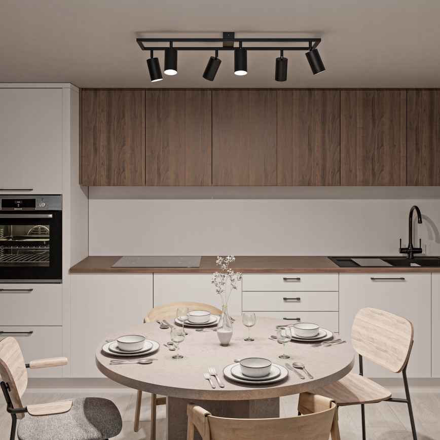 Spotlamp 6xGU10/30W/230V zwart