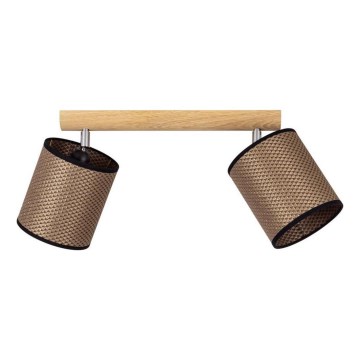 Spotlamp BENITA 2xE27/25W/230V bruin/eiken