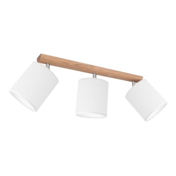 Spotlamp BENITA 3xE27/25W/230V wit/eiken