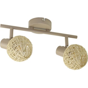 Spotlamp DEX 2xE14/10W/230V beige/crème