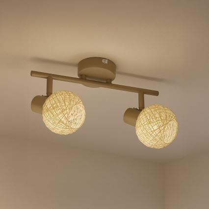 Spotlamp DEX 2xE14/10W/230V beige/crème