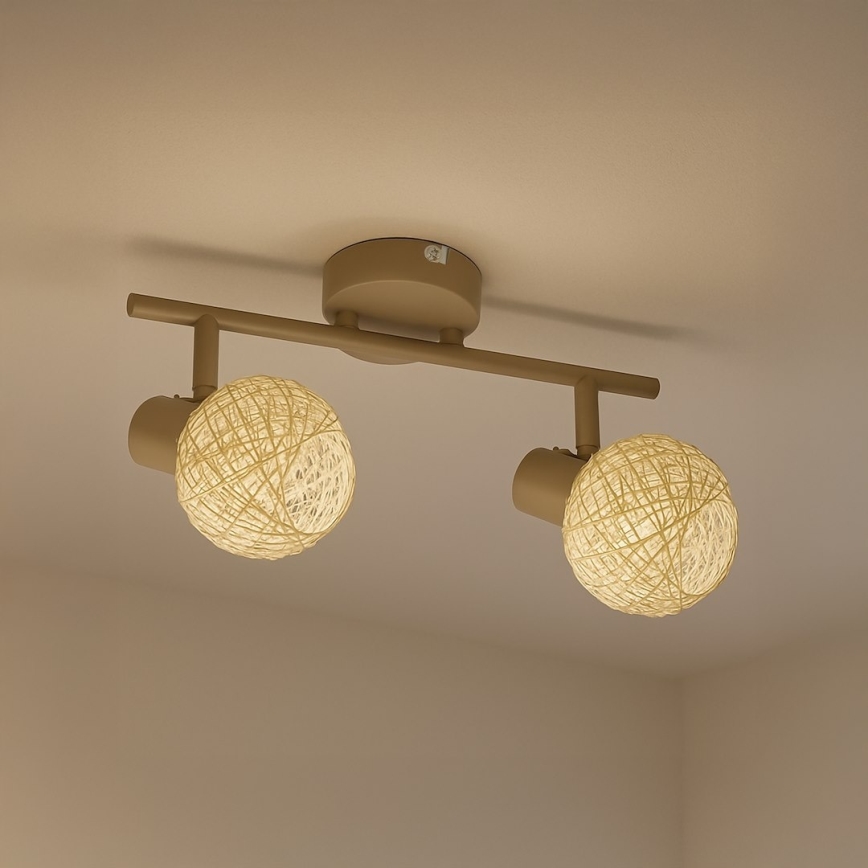 Spotlamp DEX 2xE14/10W/230V beige/crème