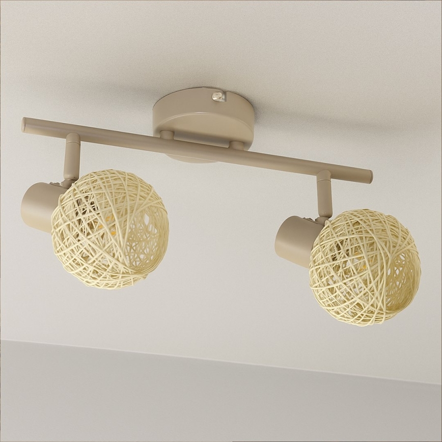 Spotlamp DEX 2xE14/10W/230V beige/crème