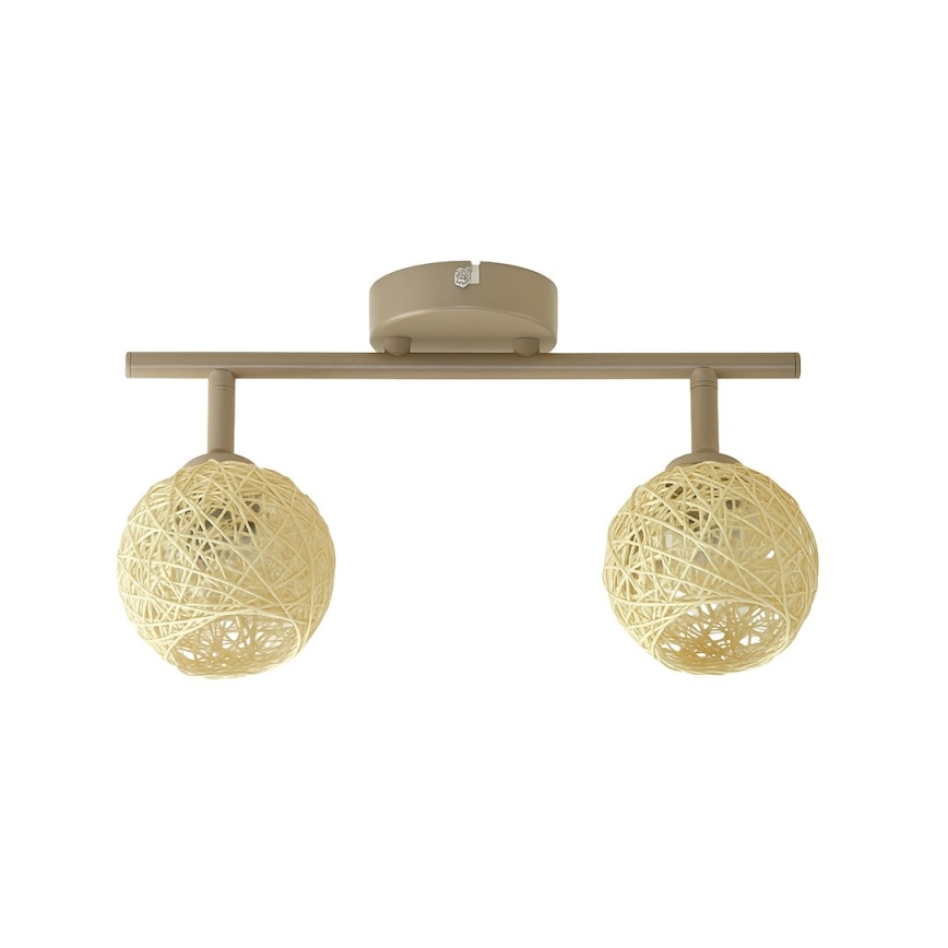 Spotlamp DEX 2xE14/10W/230V beige/crème