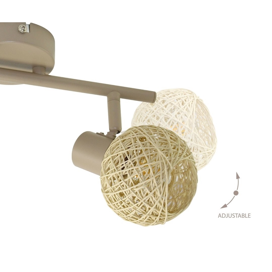 Spotlamp DEX 2xE14/10W/230V beige/crème