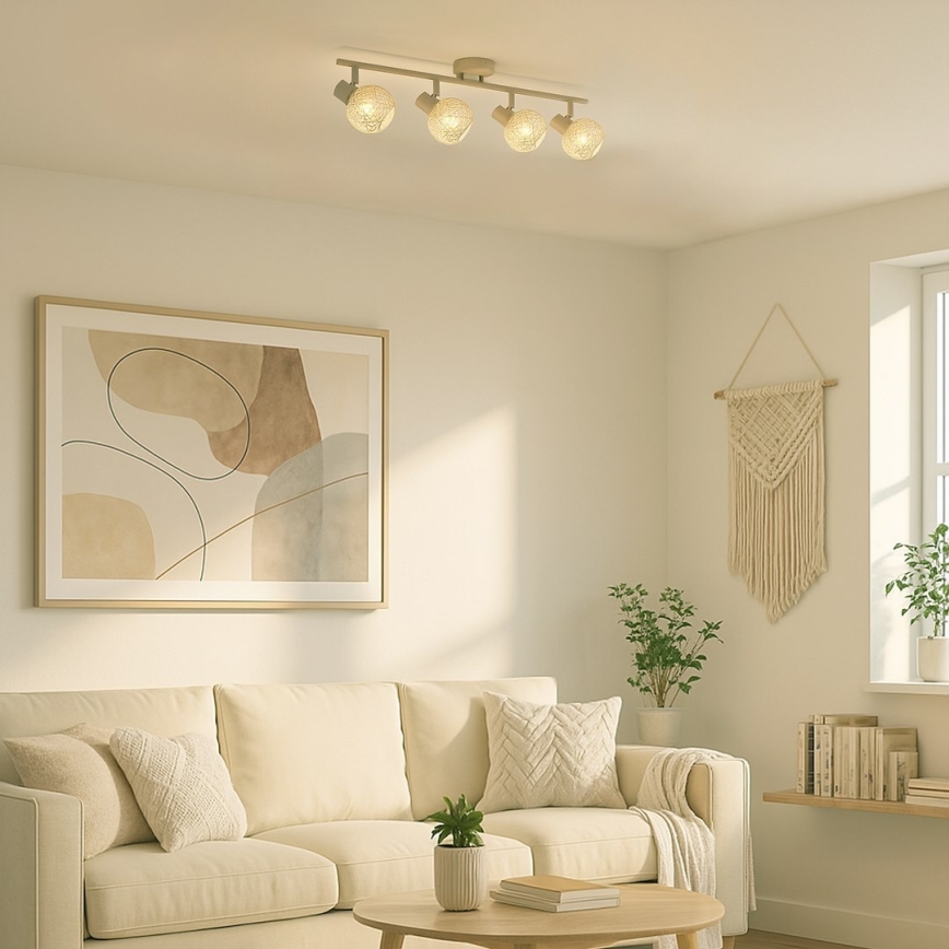 Spotlamp DEX 4xE14/10W/230V beige/crème