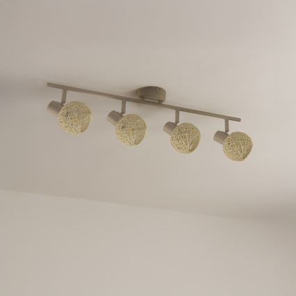 Spotlamp DEX 4xE14/10W/230V beige/crème