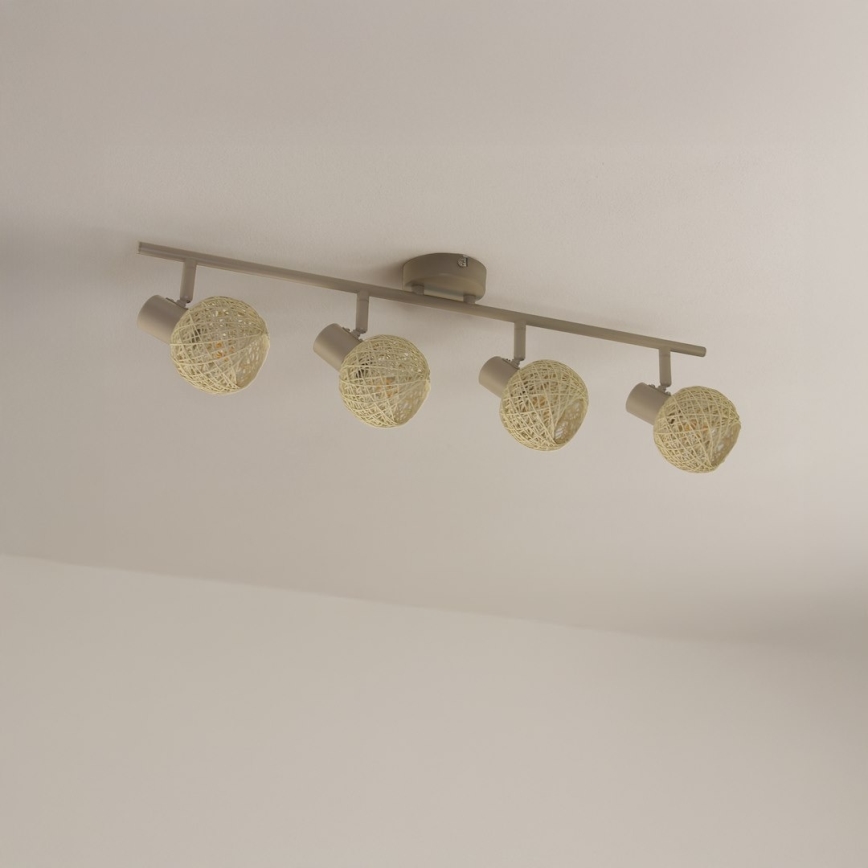 Spotlamp DEX 4xE14/10W/230V beige/crème