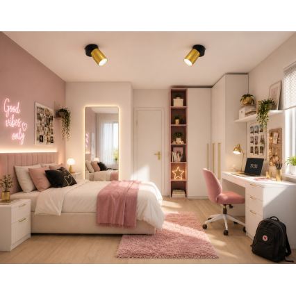 Spotlamp FAMA 1xGU10/30W/230V goud/zwart