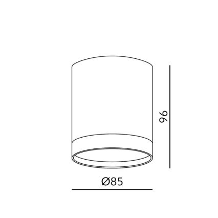 Spotlamp OH12 1xGX53/35W/230V 9,6 cm zwart
