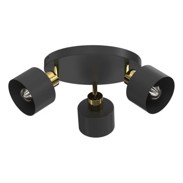 Spotlamp PARKLA 3xE27/15W/230V zwart/goud