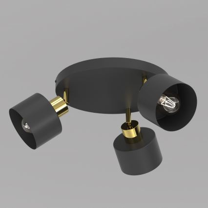 Spotlamp PARKLA 3xE27/15W/230V zwart/goud