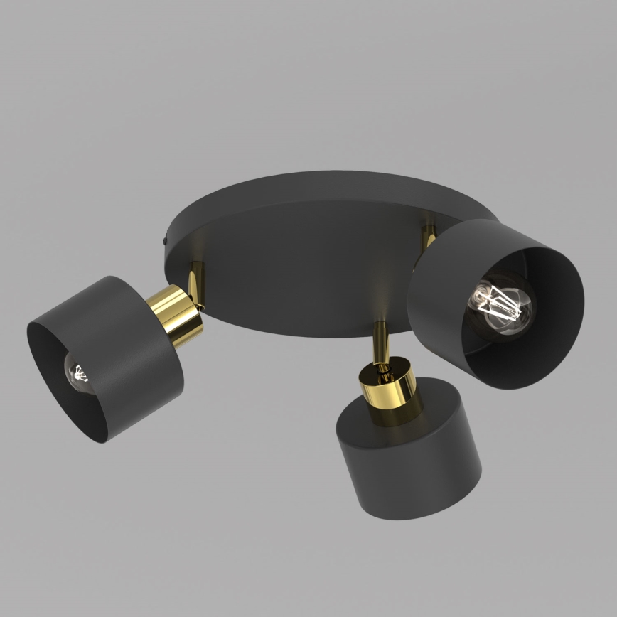 Spotlamp PARKLA 3xE27/15W/230V zwart/goud