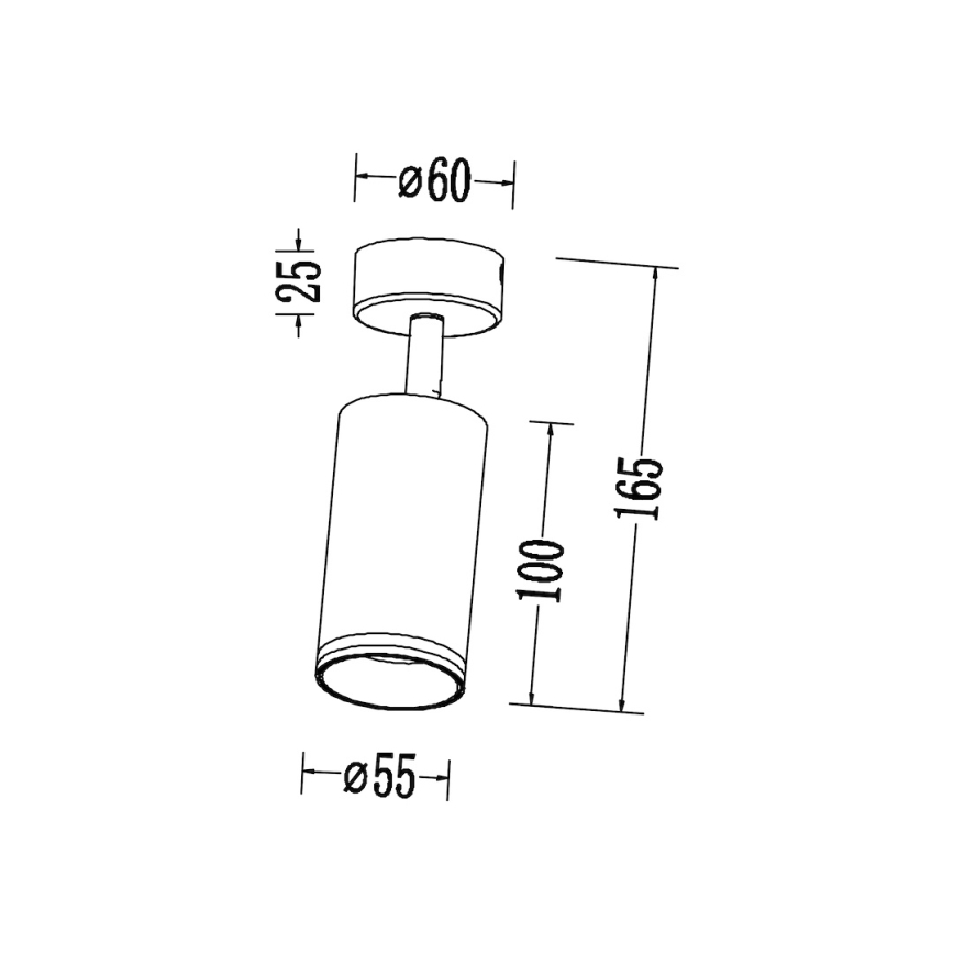Spotlamp PIPE 1xGU10/10W/230V wit