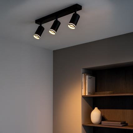 Spotlamp PIPE 3xGU10/10W/230V, zwart