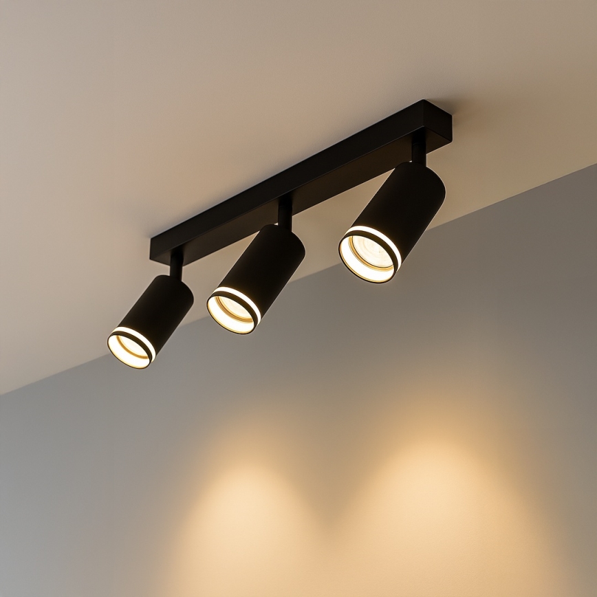 Spotlamp PIPE 3xGU10/10W/230V, zwart
