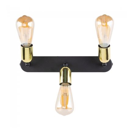 Spotlamp TOP 3xE27/15W/230V zwart/goud