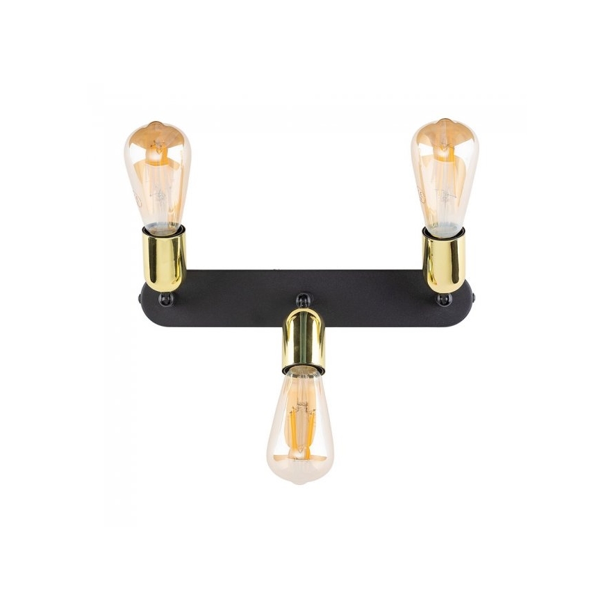 Spotlamp TOP 3xE27/15W/230V zwart/goud