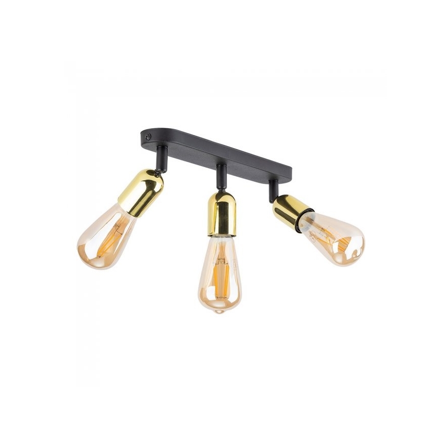 Spotlamp TOP 3xE27/15W/230V zwart/goud
