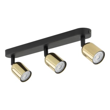 Spotlamp TOP 3xGU10/10W/230V zwart/goud