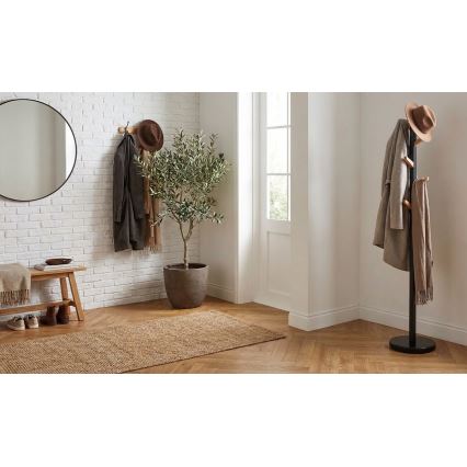 Staande kapstok 177x28 cm DOMUS zwart/beige
