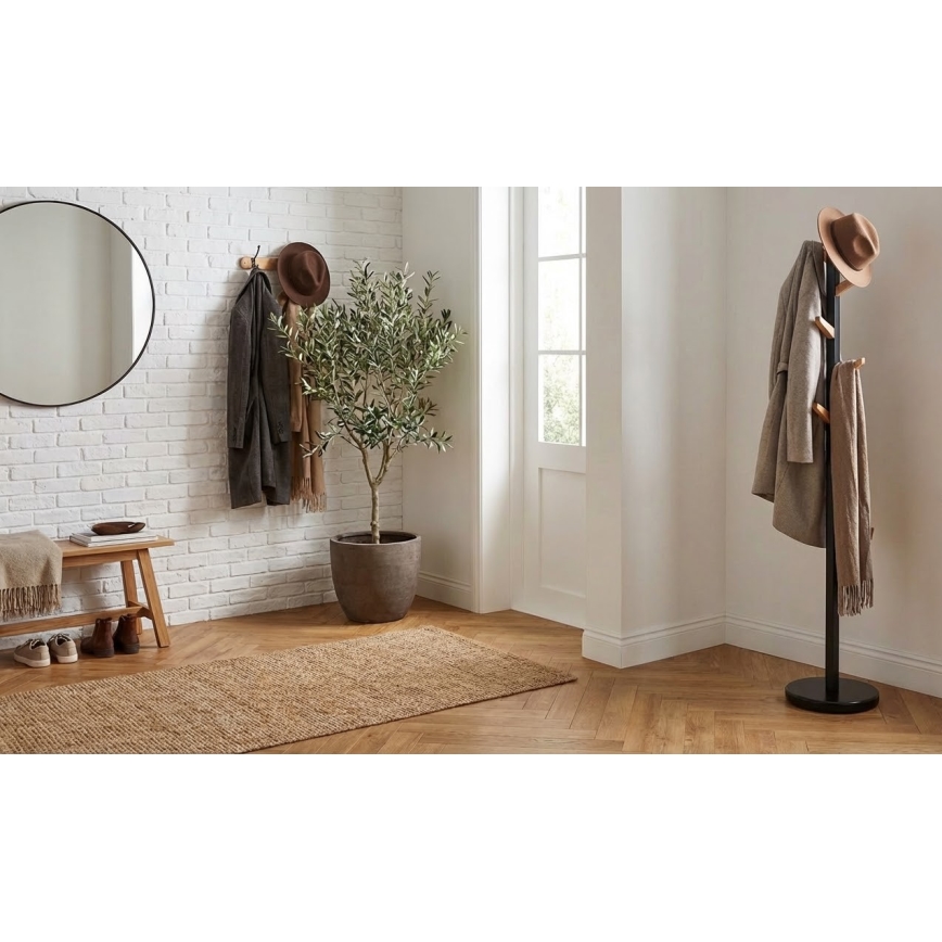 Staande kapstok 177x28 cm DOMUS zwart/beige