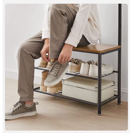 Staande kapstok NAVOR bruin/zwart