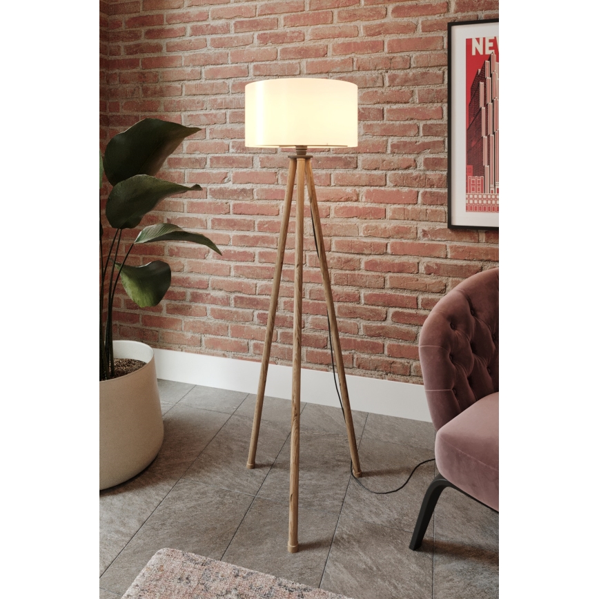 Staande lamp 1xE27/40W/230V beige/wit