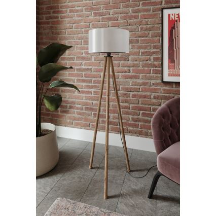 Staande lamp 1xE27/40W/230V beige/wit