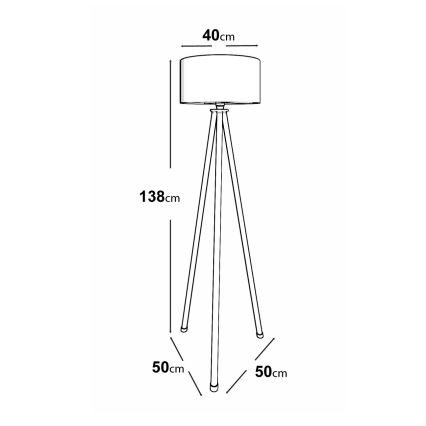 Staande lamp 1xE27/40W/230V beige/wit