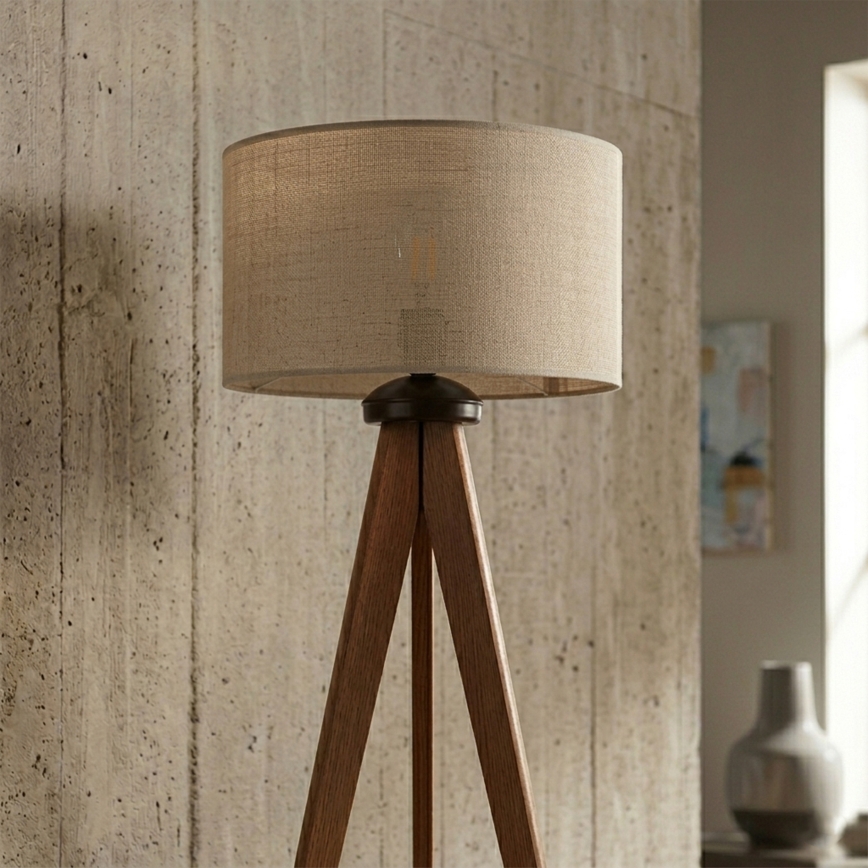 Staande lamp AIDA 1xE27/15W/230V eiken/raffia
