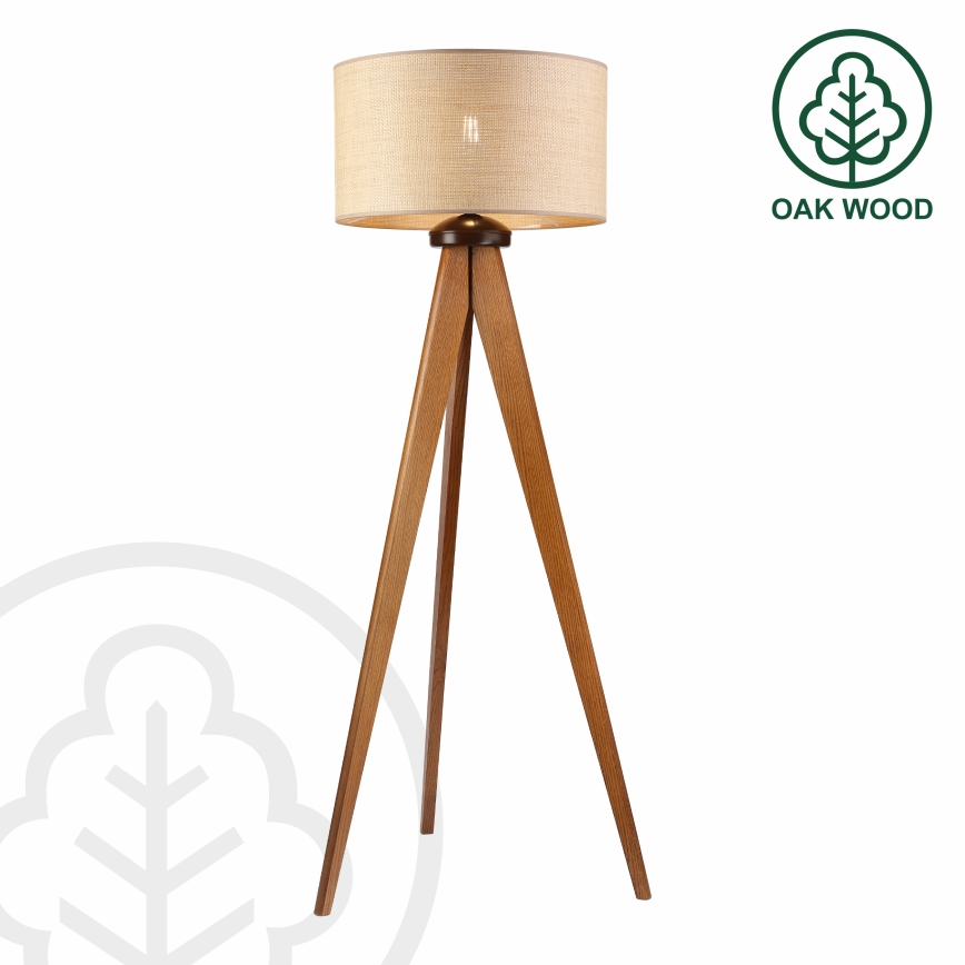 Staande lamp AIDA 1xE27/15W/230V eiken/raffia