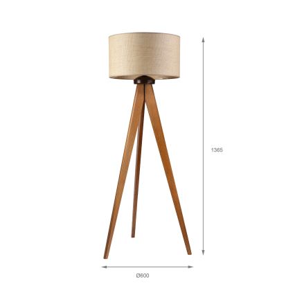 Staande lamp AIDA 1xE27/15W/230V eiken/raffia