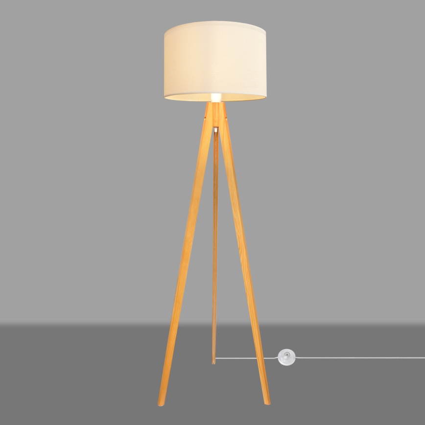 Staande Lamp ALBA 1xE27/15W/230V crème/eiken